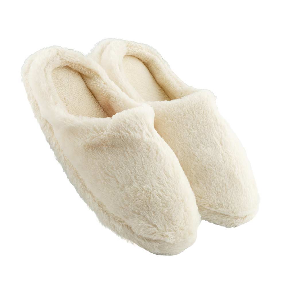 Women's White Luxury Memory Foam Slippers Size 3-5