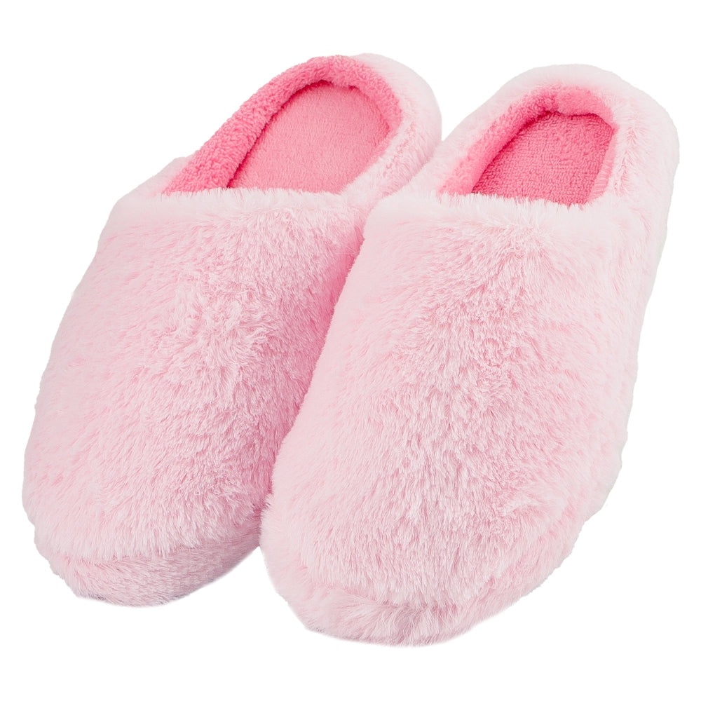 Ladies Pink Luxury Memory Foam Slippers - 3-5 339137-pink2