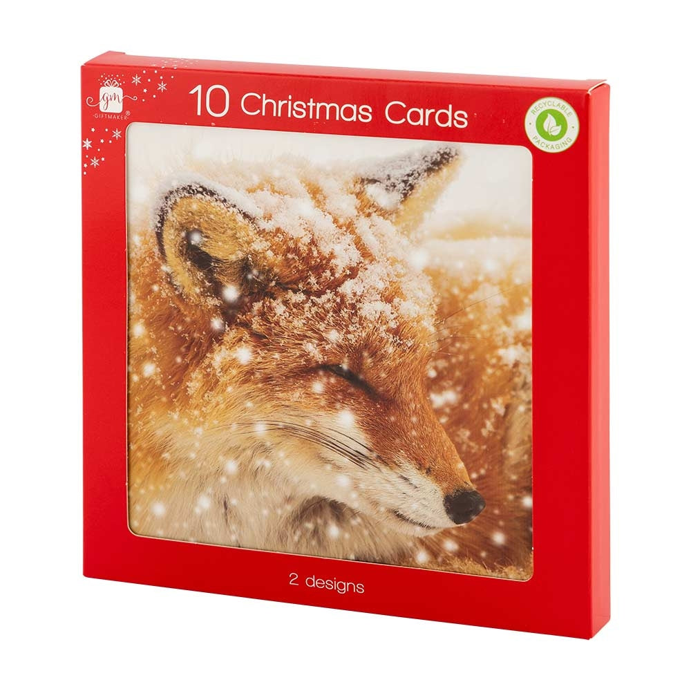 Animal Christmas Cards 10 Pack | Poundstretcher 339294