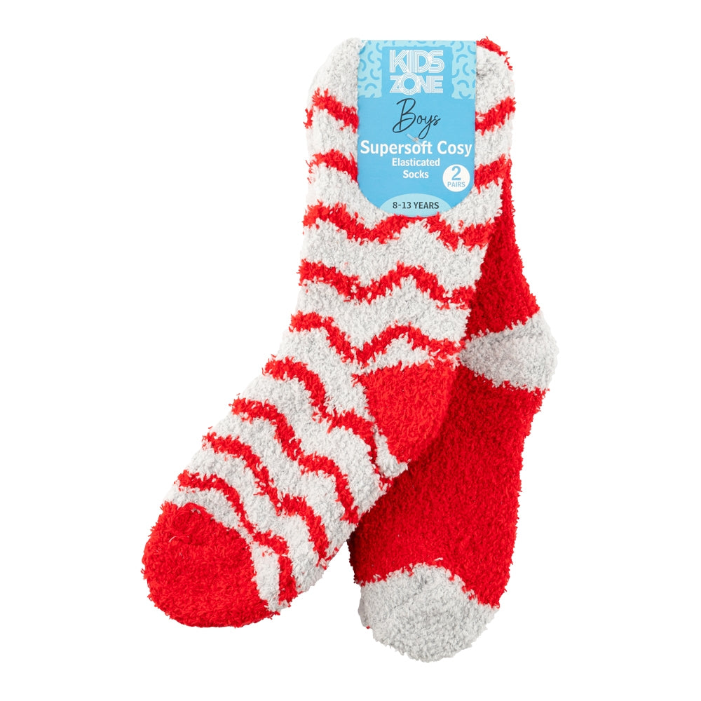 Boys Cosy Socks Red Line 2 Pack 339531-RED-LINE