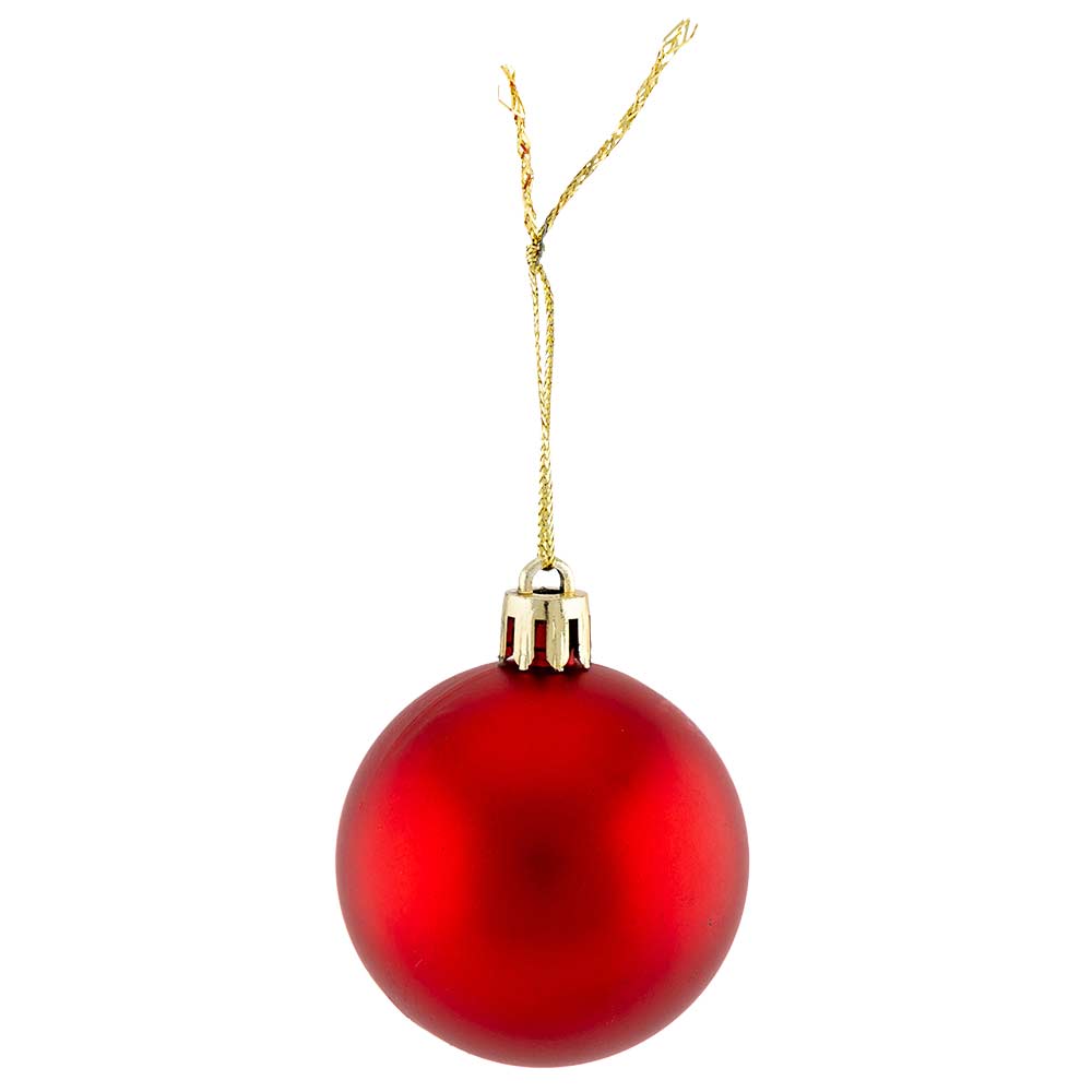 Red Shatterproof Christmas Baubles 50mm x 24 Pack