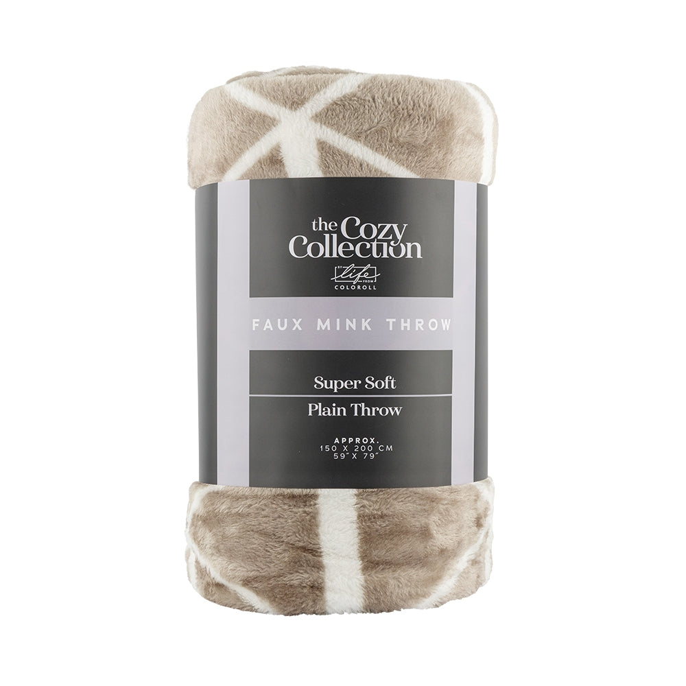 Coloroll Faux Mink Throw - Grey Tria 150 X 200Cm 340318