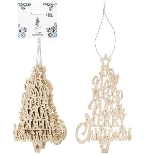 Hanging Glitter Trees - Champagne Gold 340521