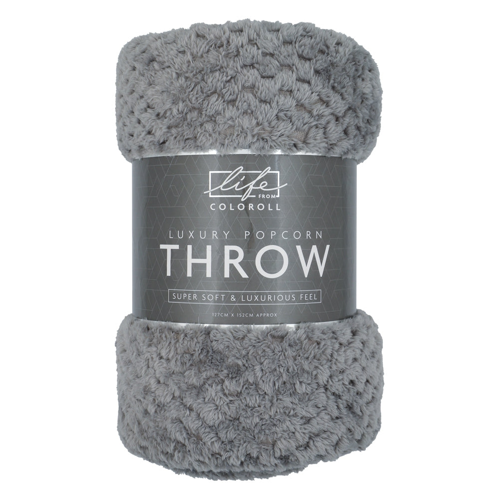 Grey Popcorn Throw 130X150Cm 341286-grey