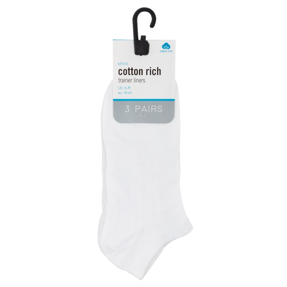 White Trainer Liners - 3 Pack 341689-WHITE