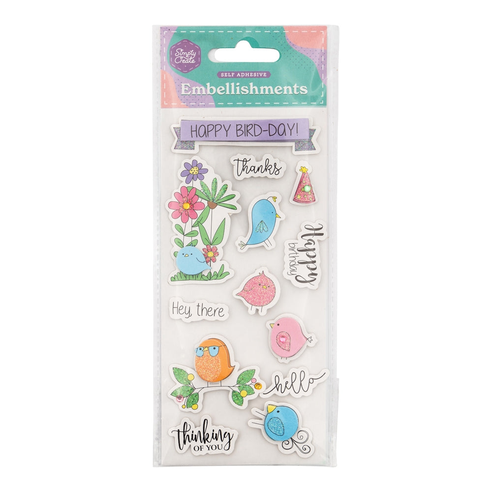 Happy Bird-Day Embellishments - Self Adhesive 342515