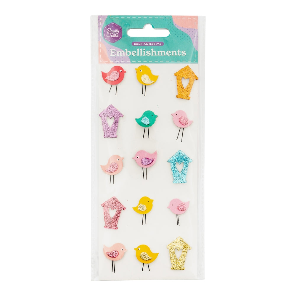 Birds Embellishments - Self Adhesive 342522