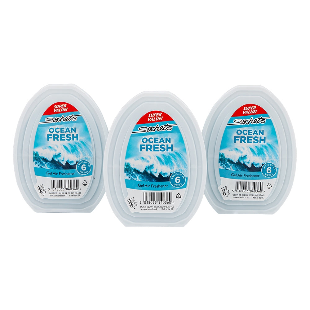 Solid Gel Air Freshener - Ocean Fresh 3 Pack 342619