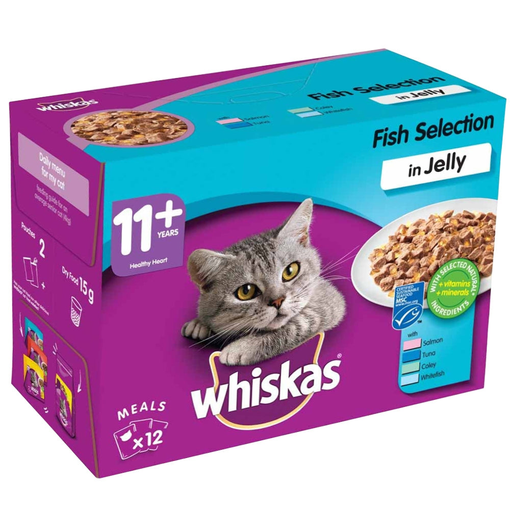 Whiskas Fish Selection Pouches In Jelly 11+ Years 343101