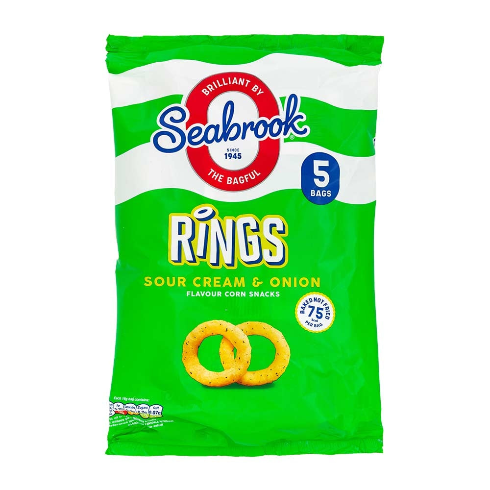 Seabrook Sour Cream & Onion Rings 5 Pack | Poundstretcher 343316