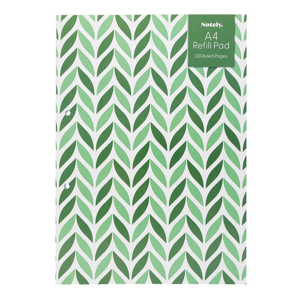 A4 Refill Pad 120 Ruled Pages Green