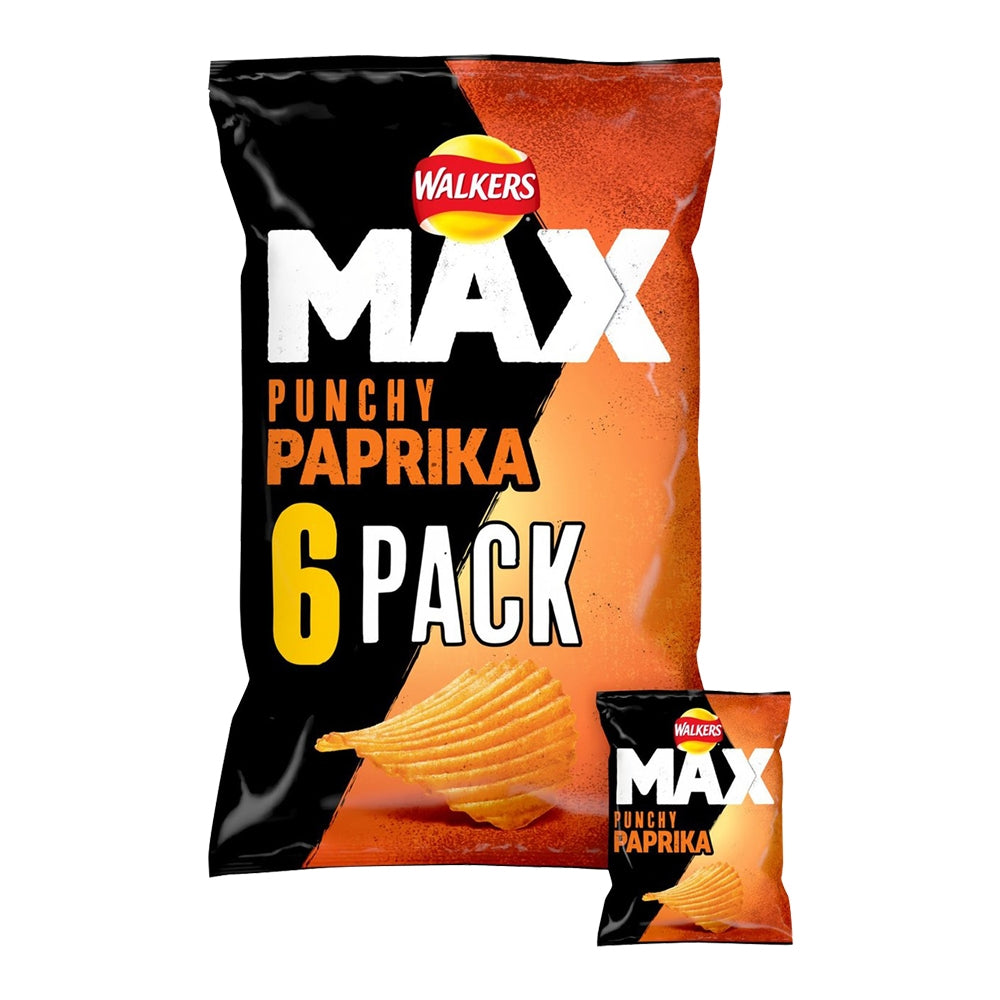 Walkers Max Punchy Paprika 6 X 27G Pack | Poundstretcher 343596