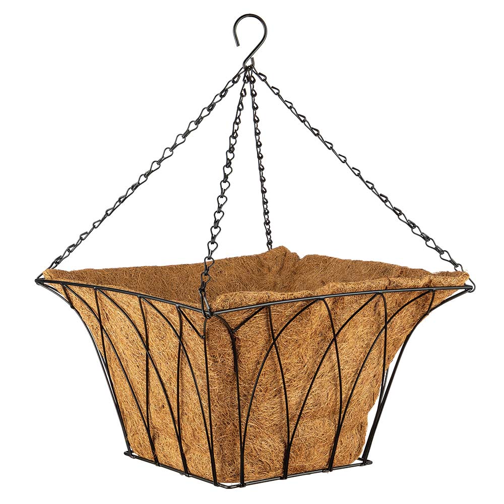 14 Inch Square Hanging Basket & Liner
