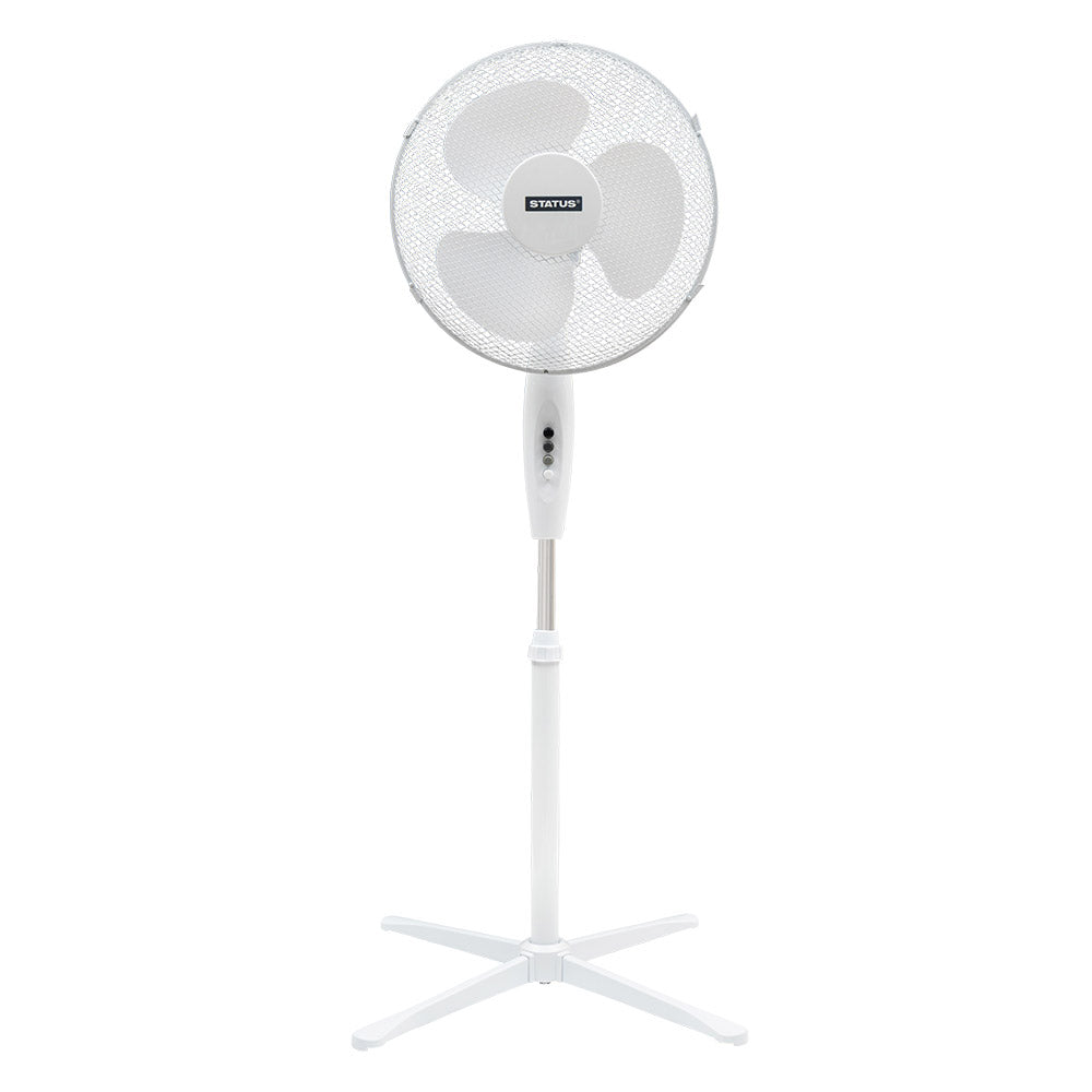 Status 16 inch standing fan on a white background