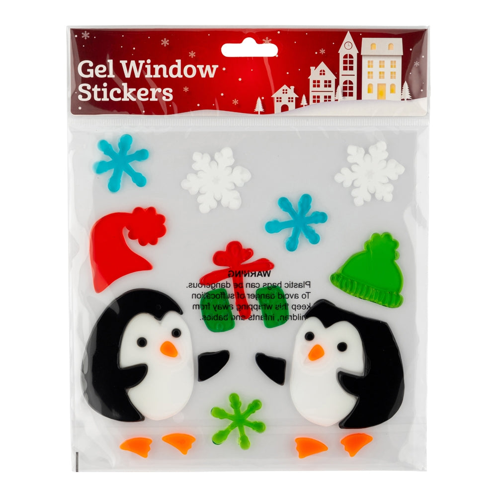 Penguins Window Gel Stickers 334262-PENGUINS