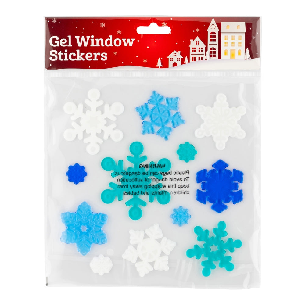 Snowflakes Window Gel Stickers 344262-SNOWFLAKES