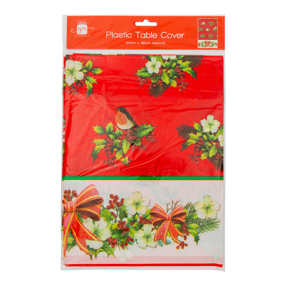 Christmas Plastic Table Cover 120cm x 180cm