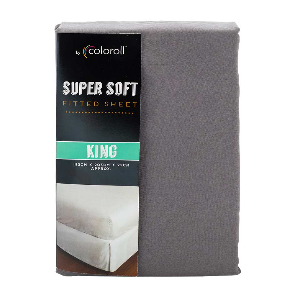 Coloroll Super Soft Fitted Sheet Charcoal