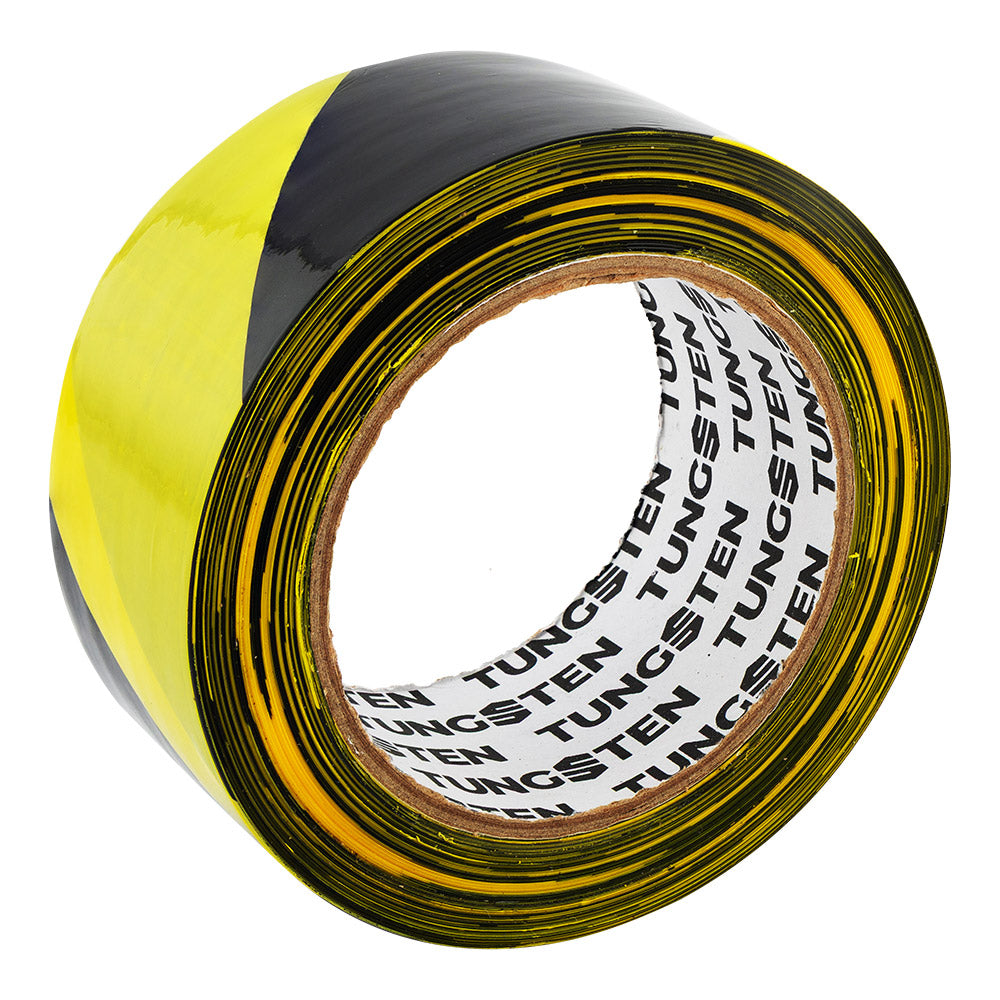 Tungsten Black and Yellow Hazard Tape