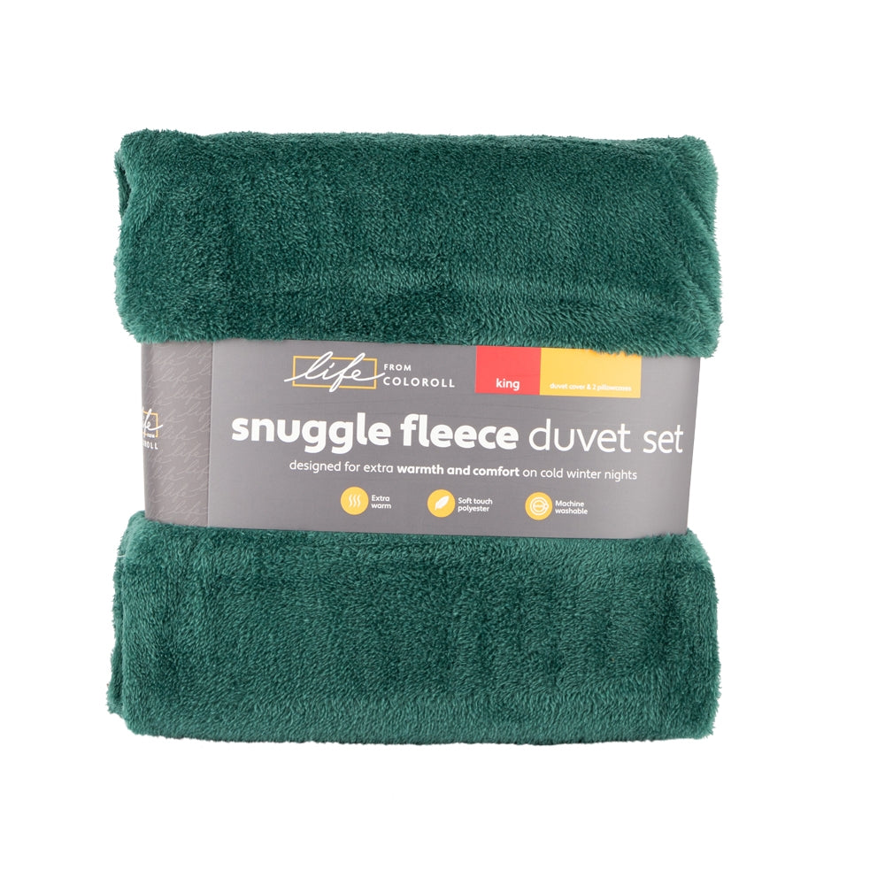 Snuggle Fleece Duvet King Set - Green 345441