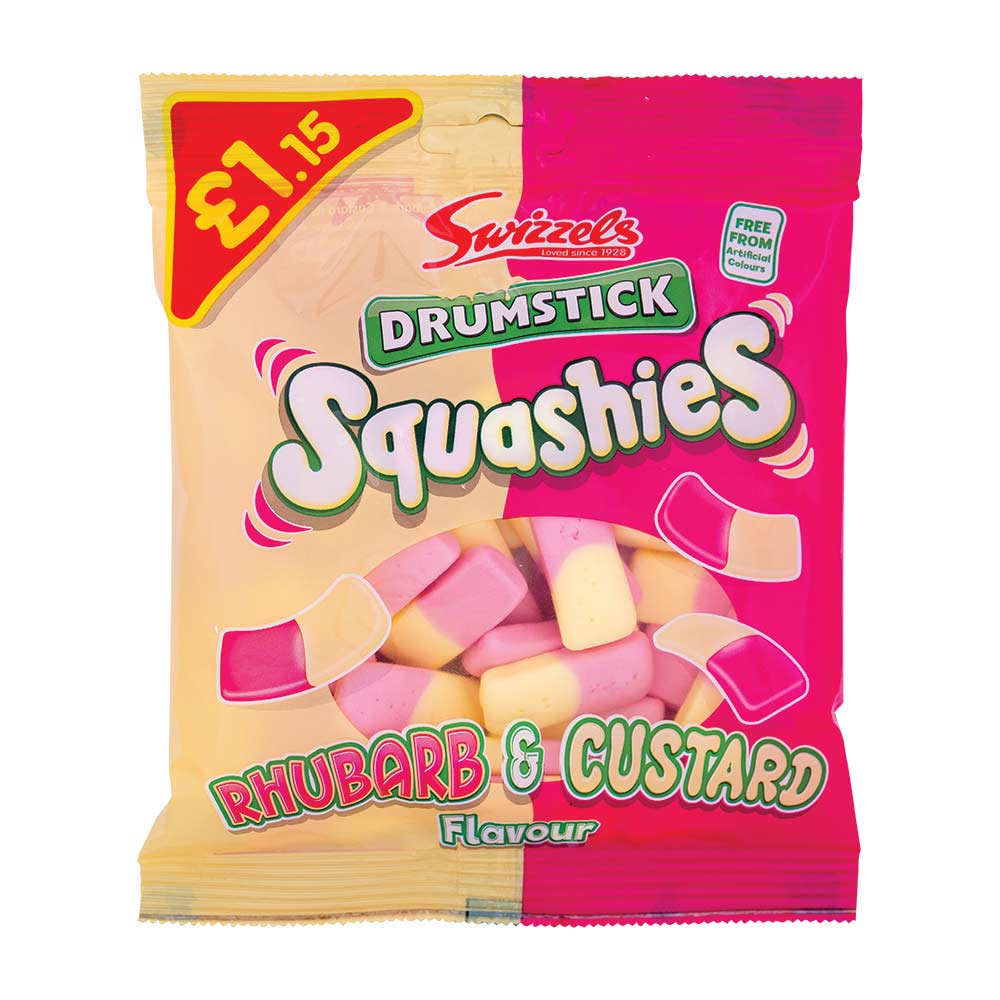 Swizzles Drumstick Squashies Rhubarb and Custard Flavour 110g
