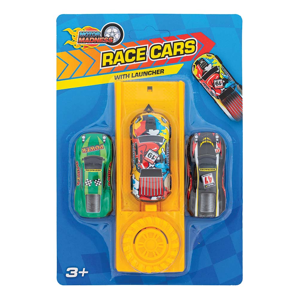 Race Cars with Launcher 3 Pack