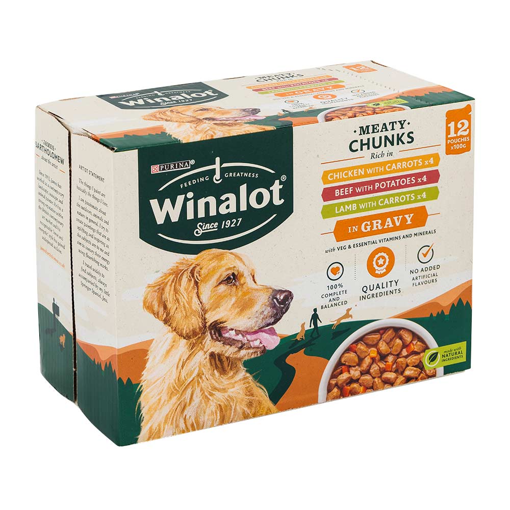 Winalot Meaty Chunks In Gravy Wet Dog Food 100g x 12 Pack