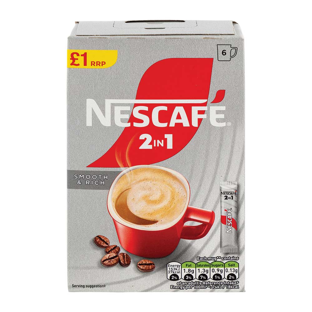 Nescafe 2 in 1 Coffee Sachet 15.8g x 6 Pack