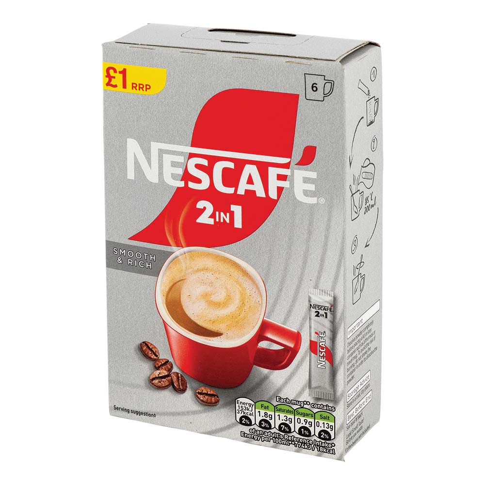 Nescafe 2 in 1 Coffee Sachet 15.8g x 6 Pack