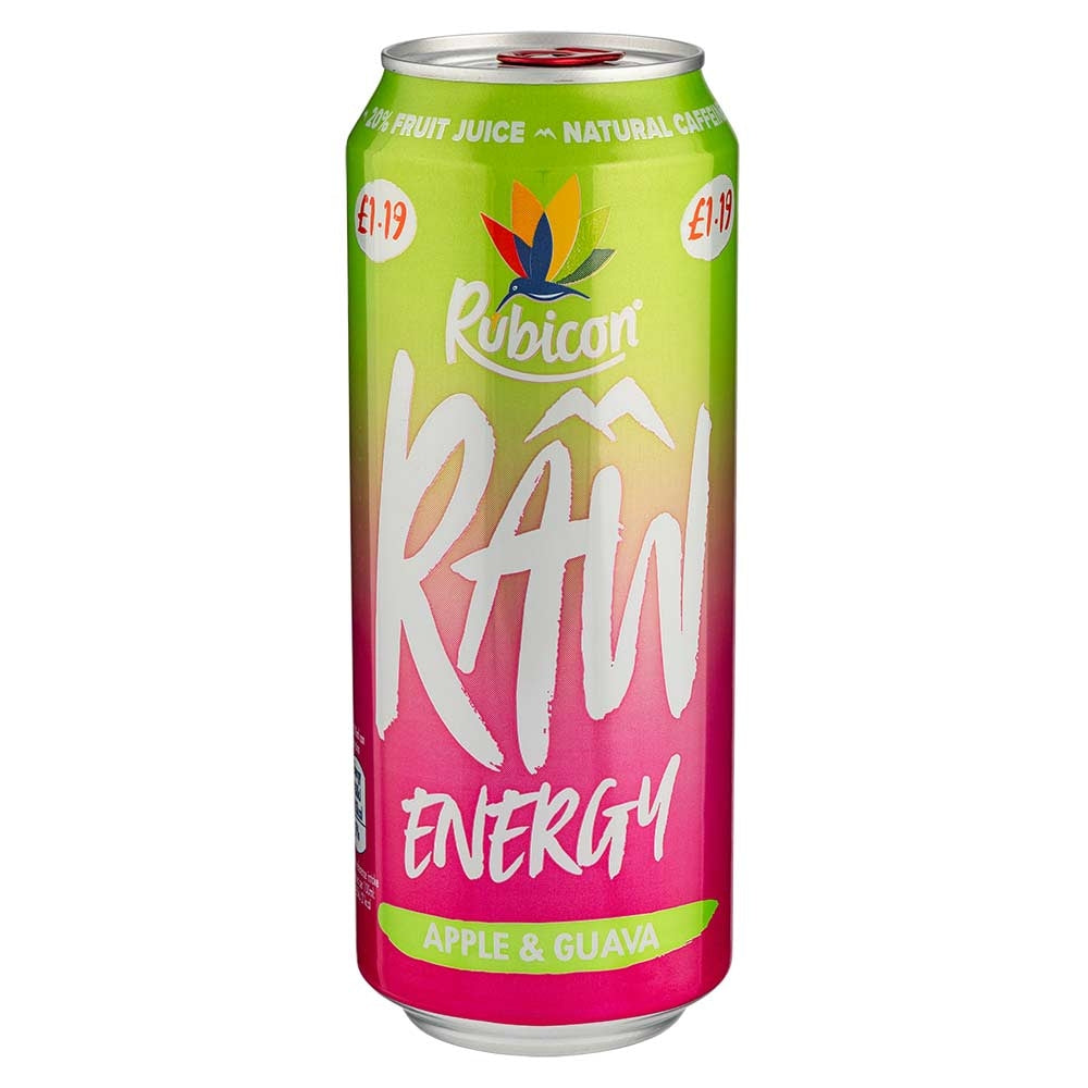 Rubicon Raw Energy Apple & Guava 500Ml | Poundstretcher 347128