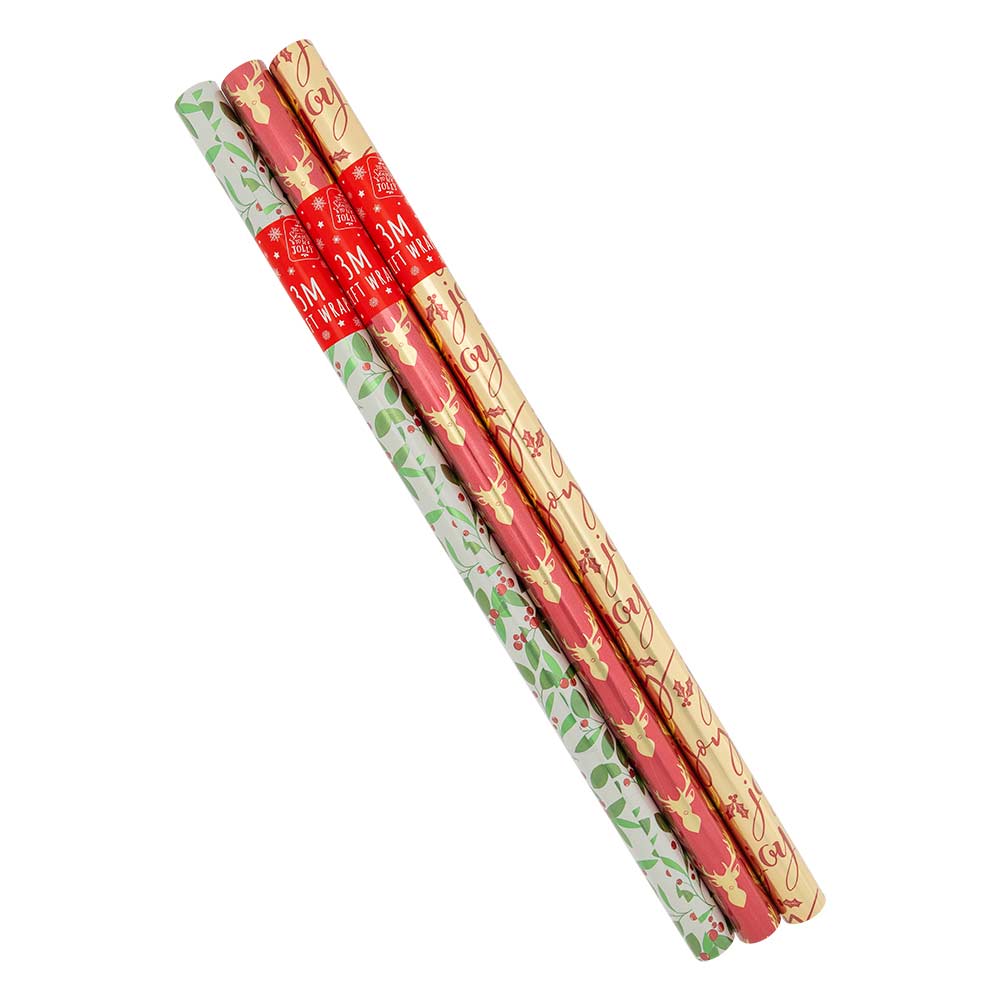 Christmas Foil Gift Wrap 3 Metres