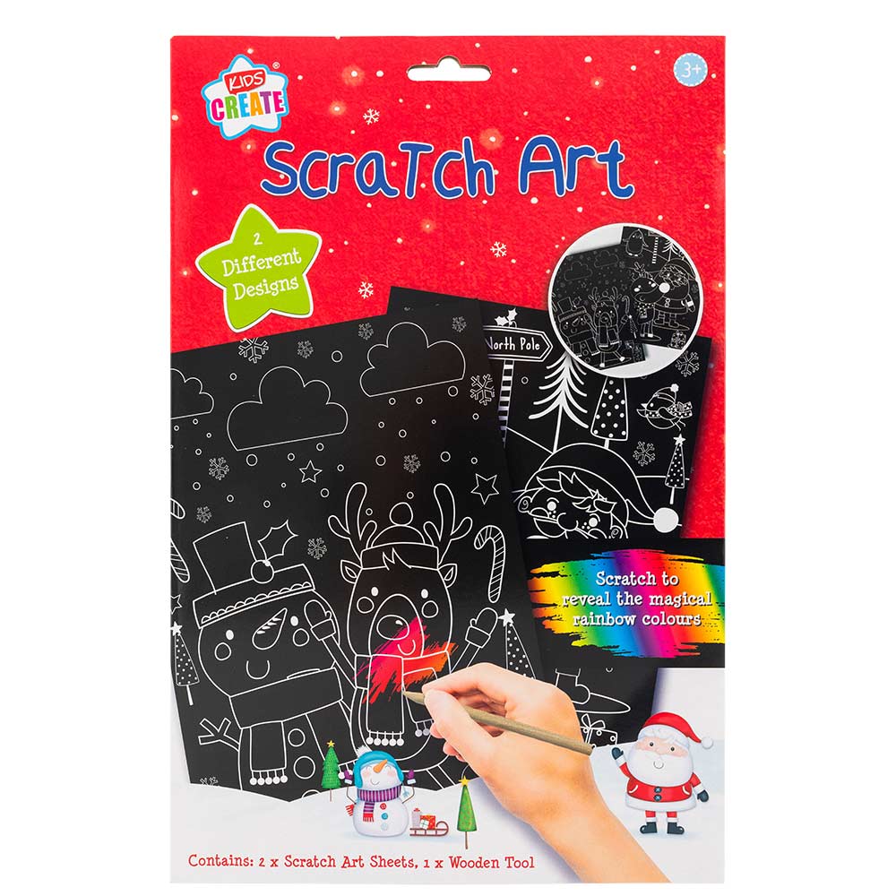 Kids Christmas Themed Scratch Art