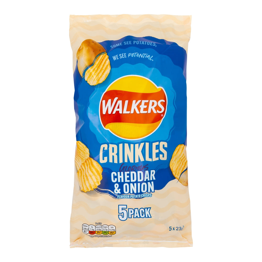 Walkers Crinkles Cheddar And Onion - 5 Pack 503321