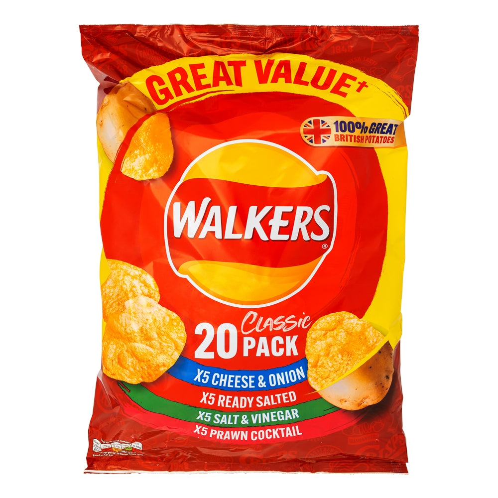 Walkers Variety Crisps 20 X 25G Pack | Poundstretcher 503441