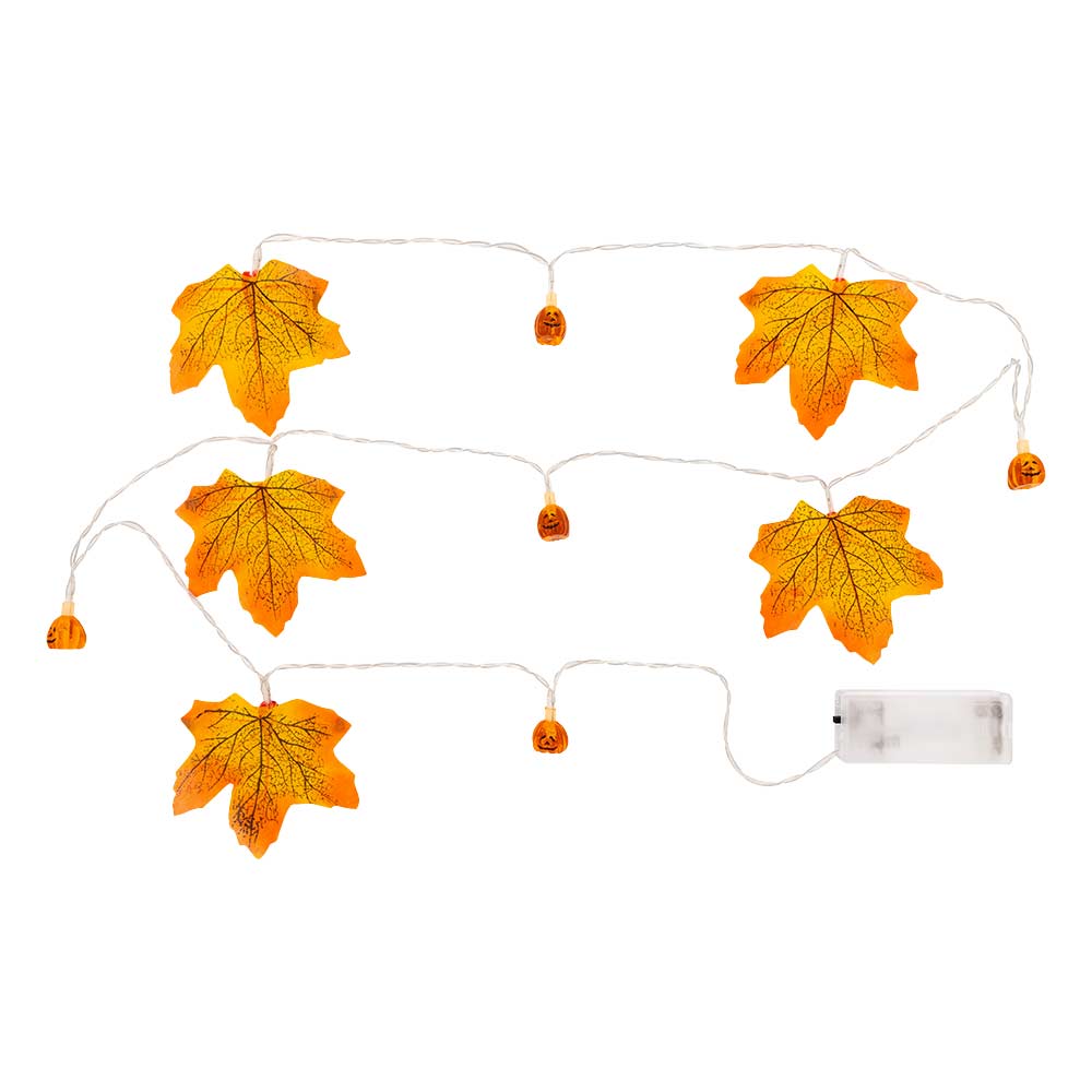 Maple Leaf & Pumpkin String Lights 1.5m