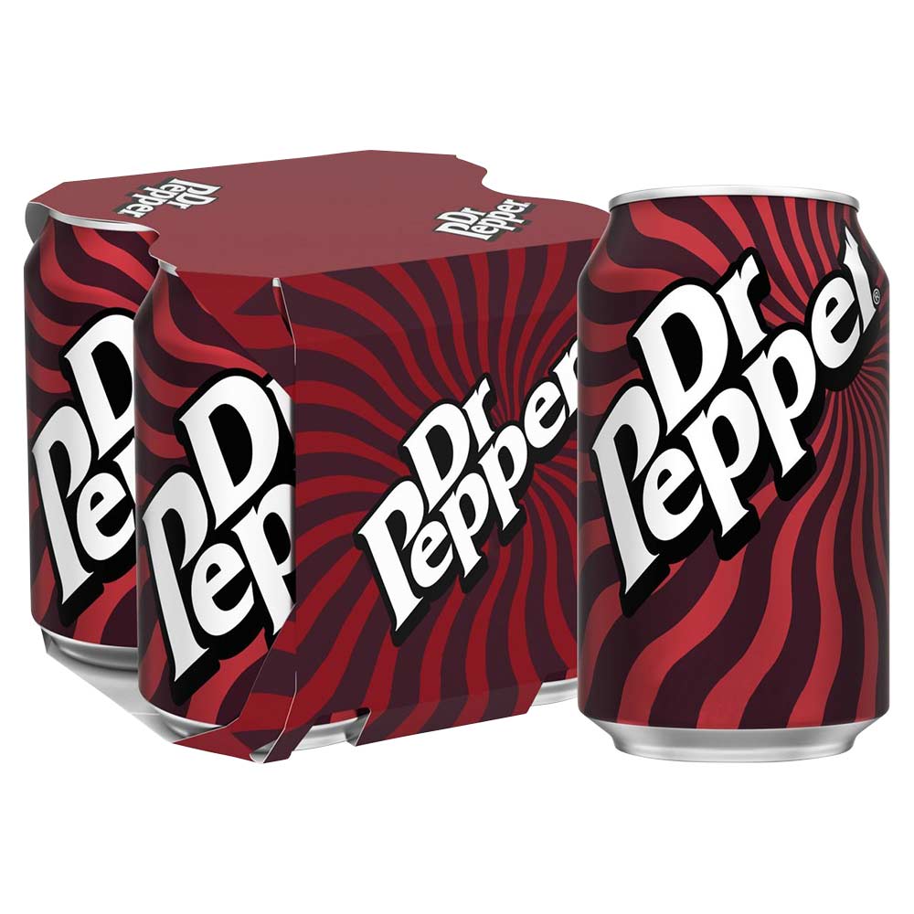 Dr Pepper Soft Drink Cans 330ml x 4 Pack