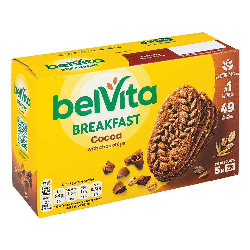 Belvita Breakfast Biscuits Cocoa With Chocolate Chips 225g