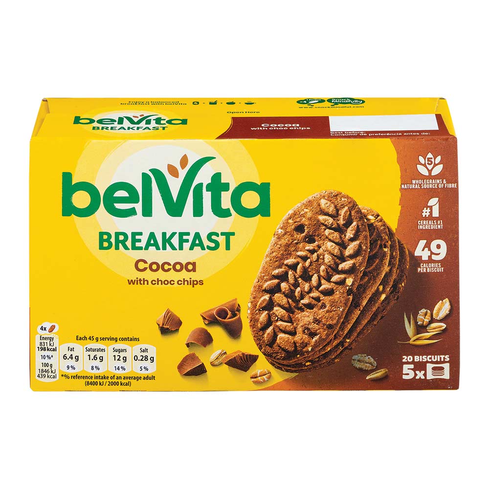 Belvita Breakfast Biscuits Cocoa With Chocolate Chips 225g