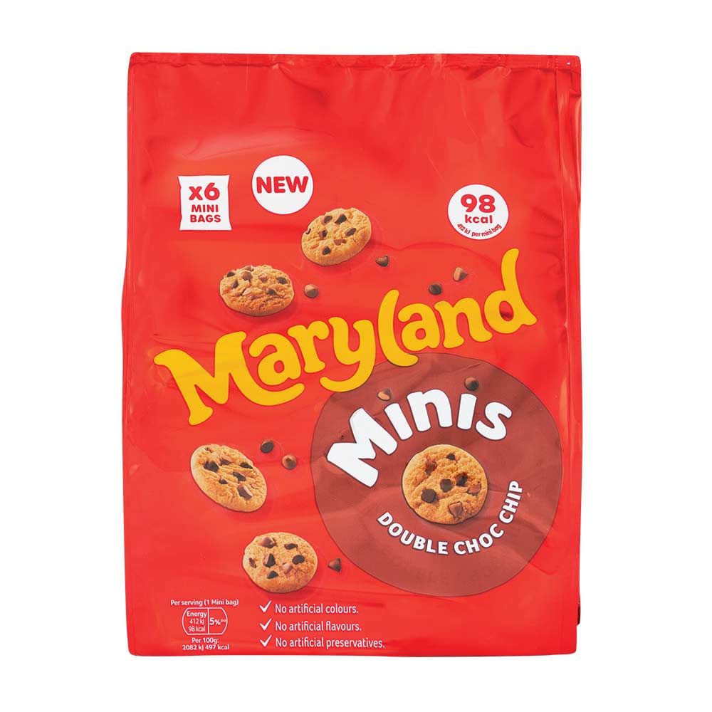 Maryland Minis Double Choc Chip Cookies 19.6g x 6 Pack
