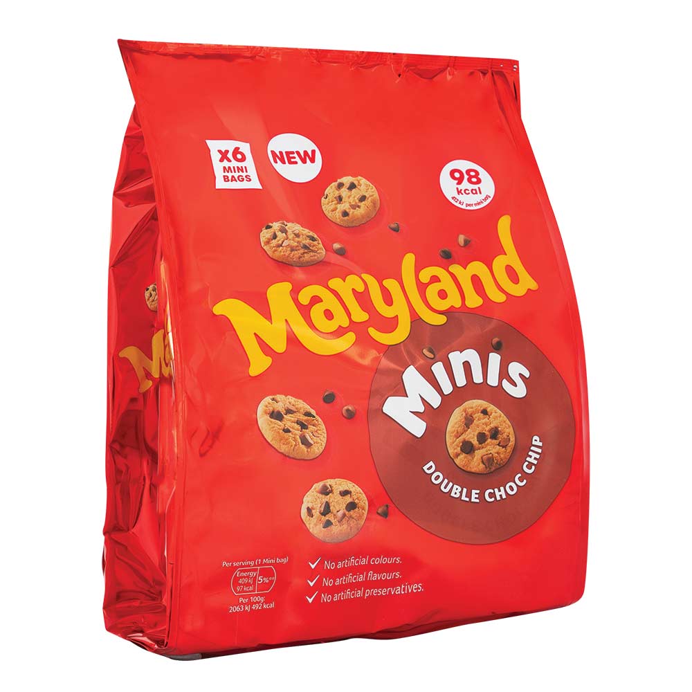 Maryland Minis Double Choc Chip Cookies 19.6g x 6 Pack