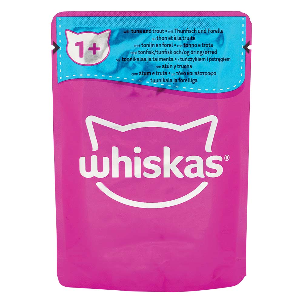 Whiskas 1+ Duo Surf & Turf in Jelly Adult Cat Food Pouches 85g x 40 Pack