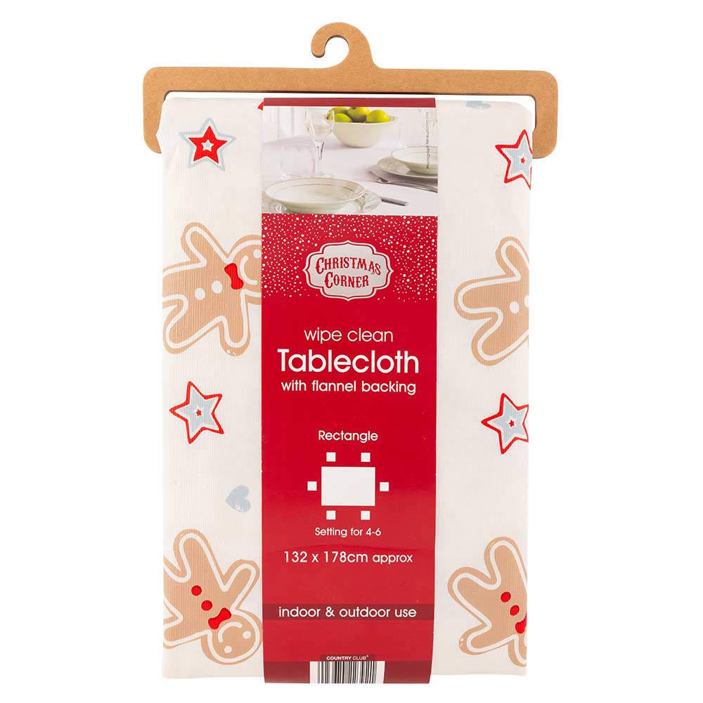 Christmas Tablecloth With Flannel Backing 132cm x 178cm