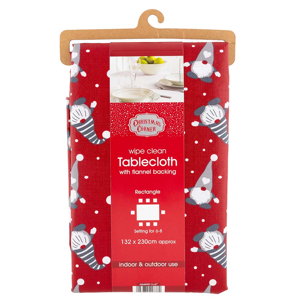 Christmas Dining Table Cloth With Flannel Backing 132 x 230cm