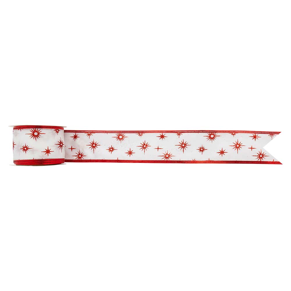 Christmas Decorative Ribbon With Wired Edges 5cm x 1.8 Metres