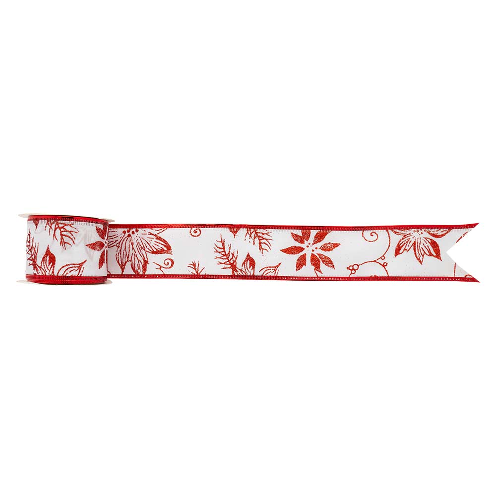 Christmas Decorative Ribbon With Wired Edges 5cm x 1.8 Metres