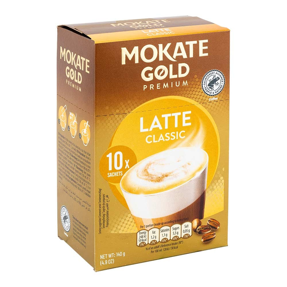 Mokate Gold Premium Latte 10 X 14G Sachets | Poundstretcher 529361