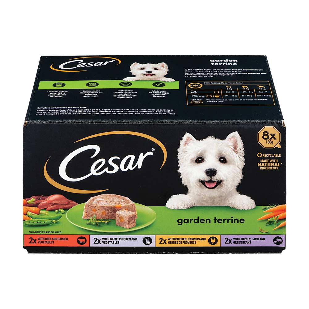 Cesar Garden Terrine Wet Dog Food Tray 150g x 8 Pack