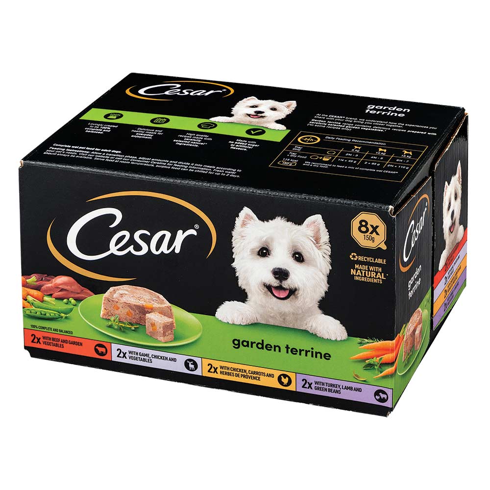 Cesar Garden Terrine Wet Dog Food Tray 150g x 8 Pack