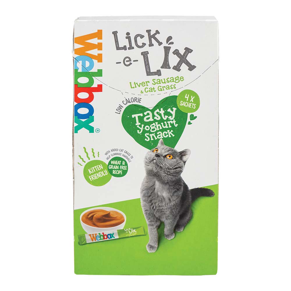 Webbox Lick-E-Lix Liver Sausage & Grass Cat Treats 15g x 4 Pack