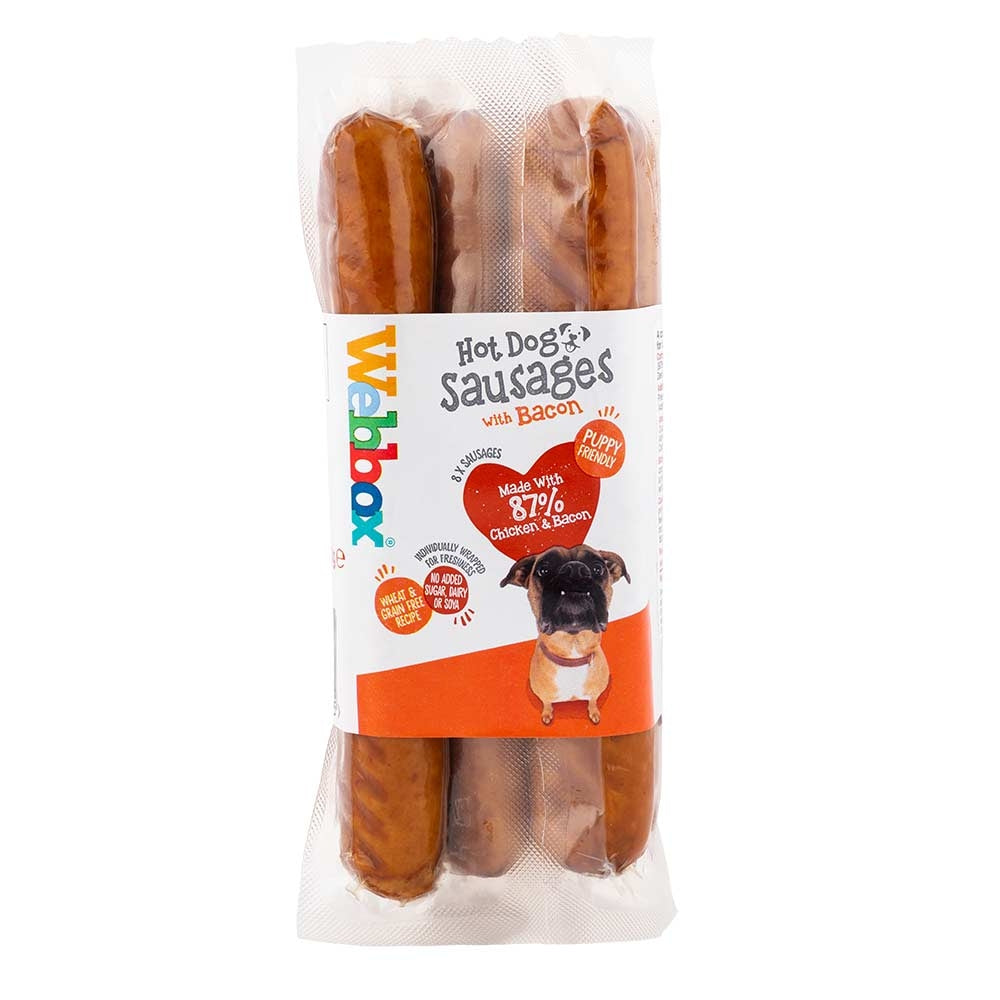 Webbox 8 Hotdog Sausages Meaty Treats 360G | Poundstretcher 542021